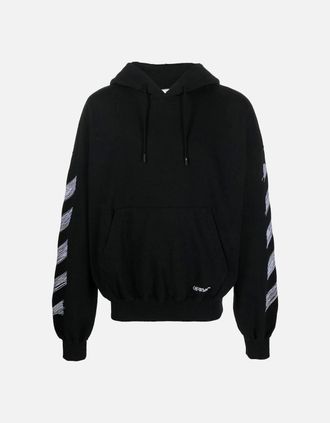 Off-white Mens Off-White Scribble Diag Boxy Black Oversized Hoodie - Size: 42