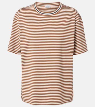 Brunello Cucinelli Striped oversized cotton jersey T-shirt