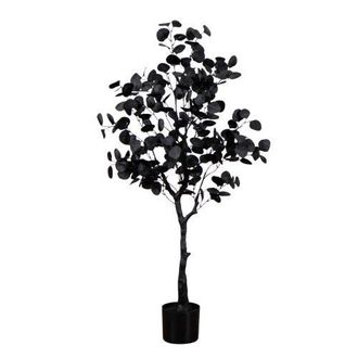 Nearly Natural 4-ft Artificial Halloween Black Eucalyptus Tree at Nordstrom