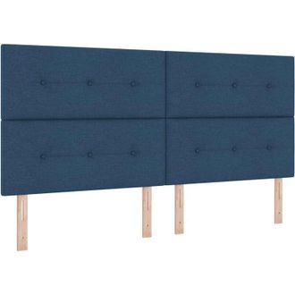 vidaXL Cama Tipo Box Spring Con Cabecera Azul 200 X 200 Cm Tela Vidaxl