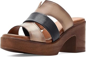 Eric Michael Connie Womens Wedge Shoes Taupe Combo : EU 40 (US Womens 9.5-10) M (B), Leather