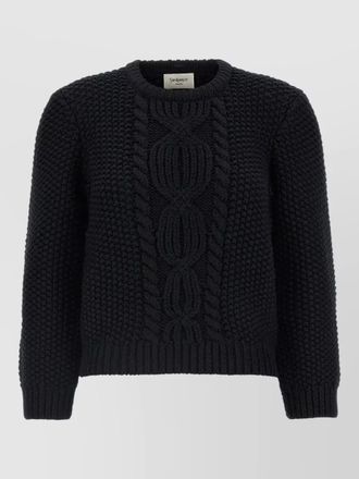 Saint Laurent wool cable-knit crewneck sweater