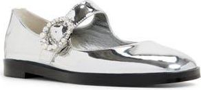 Aldo Arabella Mary Jane Flat in Silver at Nordstrom Rack, Size 7.5