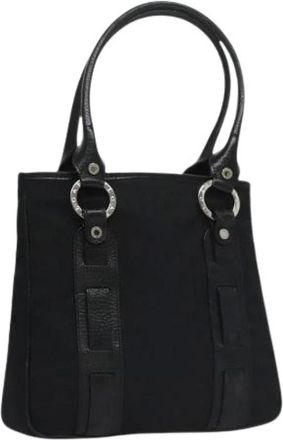 Bulgari Pre-owned Handbags, female, Black, Size: ONE SIZE Pre-owned Vintage Canvas Handbag