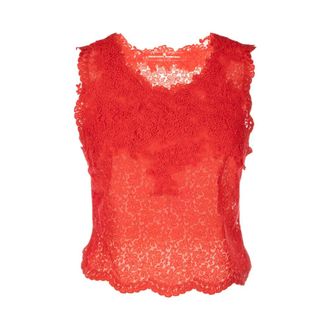 Ermanno Scervino Sleeveless Tops, female, Red, Size: XS Top
