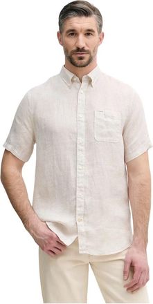 Barbour Linton Linnen Shirt - Heren - Korte mouwen Overhemden - Beige - L - Linnen - Overhemden