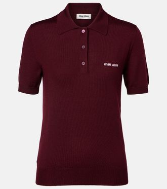 Miu Miu Polo in lana con logo