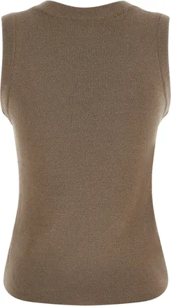 Giuseppe Di Morabito Womens Beige Virgin Wool Sleeveles T-Shirt