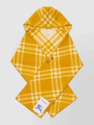 Burberry hooded scarf seasonal check pattern