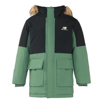New Balance Color Block Down Jacket Asia Sizing Green Black AMJ23355-JD