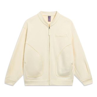 Li-Ning x Jackie Chan Knit Baseball Jacket Creamy White AFDT113-3