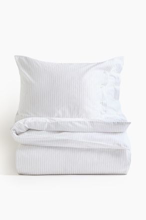 H&M Gestreifte Bettw&auml;sche f&uuml;r Doppel-/Kingsize-Betten - White