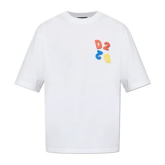 Dsquared2 T-Shirts, male, White, Size: 3XL T-shirt with patch