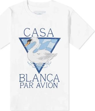 Casablanca Par Avion T-Shirt - Heren - T-shirts - Wit - 2XL - Katoen - Tops