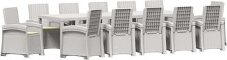 vidaXL Conjunto De Comedor De Jard&iacute;n 14 Uds. Blanco Y Crema Pp Vidaxl