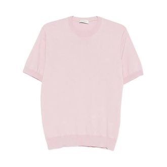 Paolo Pecora T-Shirts, male, Pink, Size: XL Maglia girocollo in cotone mezza manica
