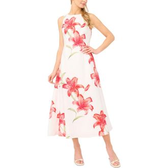Ted Baker Mina Print Sleeveless Maxi Dress in Ultra White at Nordstrom, Size 10