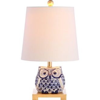Jonathan Y Designs Justina Ceramic Mini LED Table Lamp in Blue/white at Nordstrom