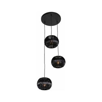QAZQA Modern Pendant Light Black 3-Light - Zoë