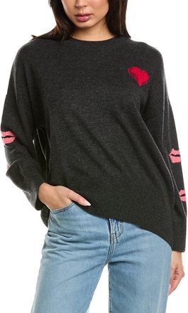 Brodie Kisses Crewneck Wool & Cashmere-Blend Sweater