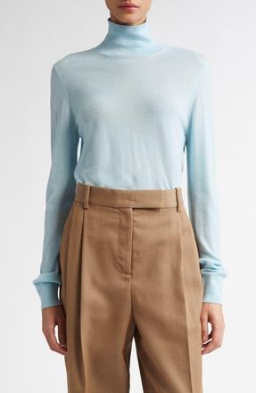 Nellie Partow Susan Turtleneck Virgin Wool Sweater in Artic at Nordstrom, Size X-Small