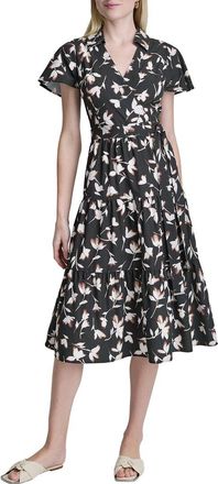 DKNY Dkny Faux Wrap Midi Dress