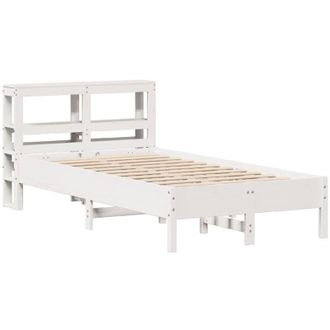 vidaXL Estructura De Cama Sin Colch&oacute;n Madera Maciza Blanca 90x190 Cm Vidaxl
