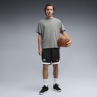 Puma Shorts da basket in mesh Fundamentals 8 da uomo, Abbigliamento, Nero, XL