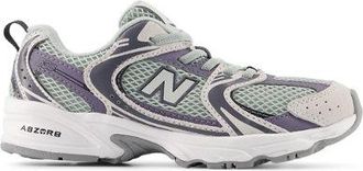 New Balance Ni&ntilde;os 530 Bungee Lace en Gris, Cuero, Talla 32.5
