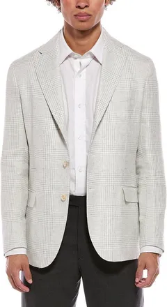 Eleventy Single Breasted Linen & Wool-Blend Jacket