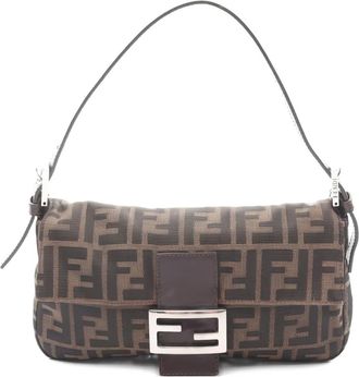 Fendi Borsa a spalla in tela con motivo Zucca anni 2010 - Marrone