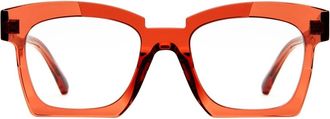 Kuboraum Roze Transparante Rode Bril Masker - Heren - Brillen - Rood - ONE Size - Accessoires