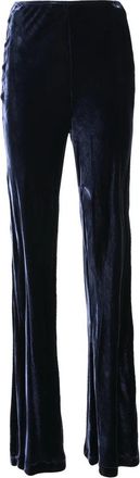 Pink Memories Flared Jazz Trousers with Velvet Texture