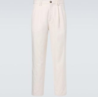 Brunello Cucinelli Cotton and linen straight pants