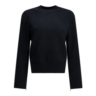 sacai Maglione girocollo in misto cotone e cashmere - - Knitwear - Uomo - Blu - M