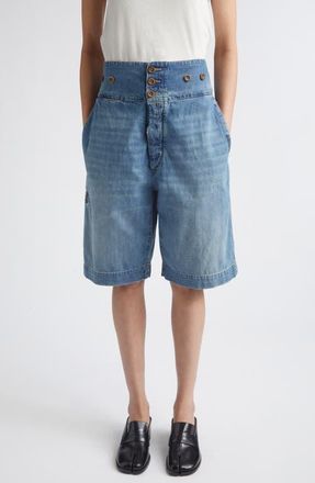 Maison Margiela Relaxed Fit Denim Bermuda Shorts in Medium Blue Vintage at Nordstrom, Size 10 Us