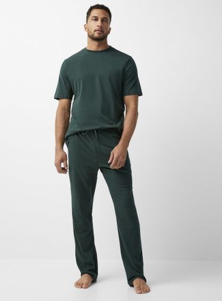 Le 31 Mens Solid brushed finish pyjama pant