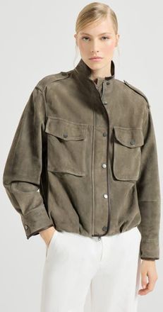 Brunello Cucinelli Couture suede outerwear in Green at Nordstrom, Size 46 It