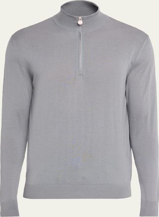 Kiton Mens Wool Half-Zip Sweater