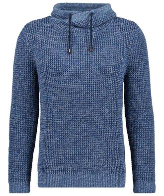 Ragman Rollkragenpullover RAGMAN, Herren, Gr. 64, blau (blau, melange, 172), 100% Baumwolle, ohne Ausschnitt, Pullover Rollkragenpullover