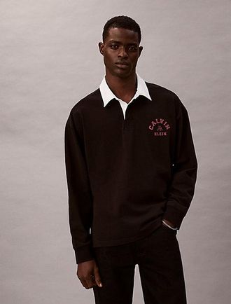 Calvin Klein Logo Graphic Polo Sweatshirt