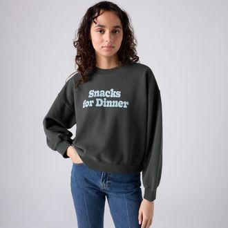 Levi's Graphic Vintage Boxy Crewneck Sweatshirt - Womens - XS - Black