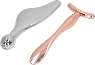 OEM Juego De 2 Rodillos Faciales De Aleaci&oacute;n De Zinc Para Masaje Antienvejecimiento Y Reafirmaci&oacute;n De La Piel