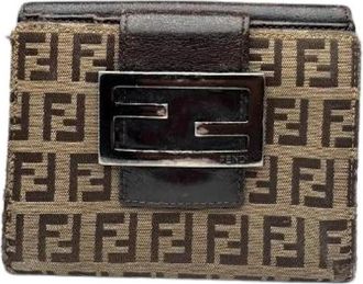 Fendi Pre-owned Vintage Portemonnee - Dames - Vintage Accessoires - Bruin - ONE Size - Leer - Vintage