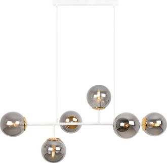 OEM L&aacute;mpara De Techo Siena Oro Blanco 6 L&aacute;mpara Plana Grafito E14 Brazos Largos