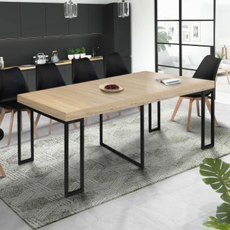 IDMarket Consola Extensible Toronto, 10 Plazas, 235 Cm, Dise&ntilde;o Industrial