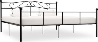 vidaXL Estructura De Cama Sin Colch&oacute;n Metal Negro 180x200 Cm Vidaxl
