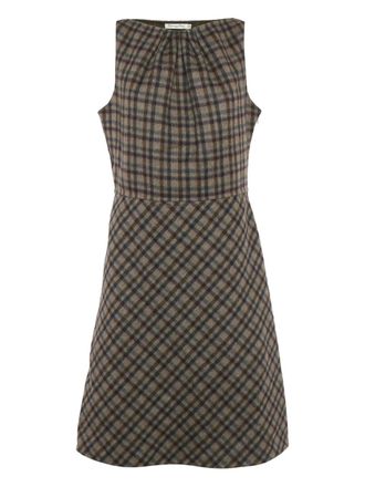 Dior plaid flared mini dress - Brown