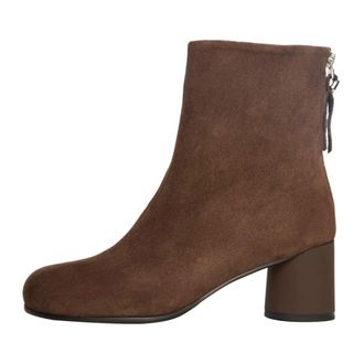 Cesare Gaspari Schoenen, Dames, Bruin, 39 EU, Su&egrave;de, Enkellaarsjes met ronde neus