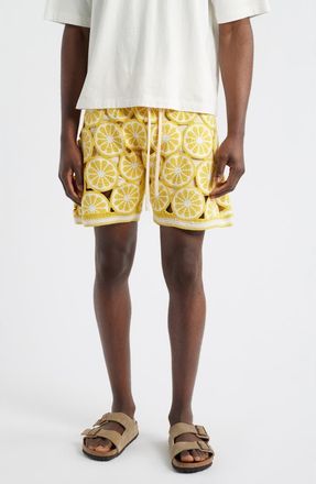 MAVRANS Lemon Crochet Shorts in Yellow at Nordstrom, Size X-Large